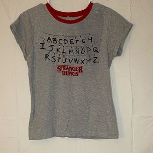 Stranger Things Womens XSmall T-Shirt Alphabet